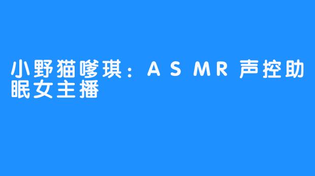 小野猫嗲琪:ASMR声控助眠女主播