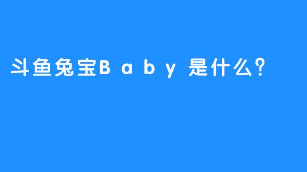 斗鱼兔宝Baby是什么？