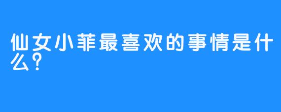 仙女小菲最喜欢的事情是什么？  
